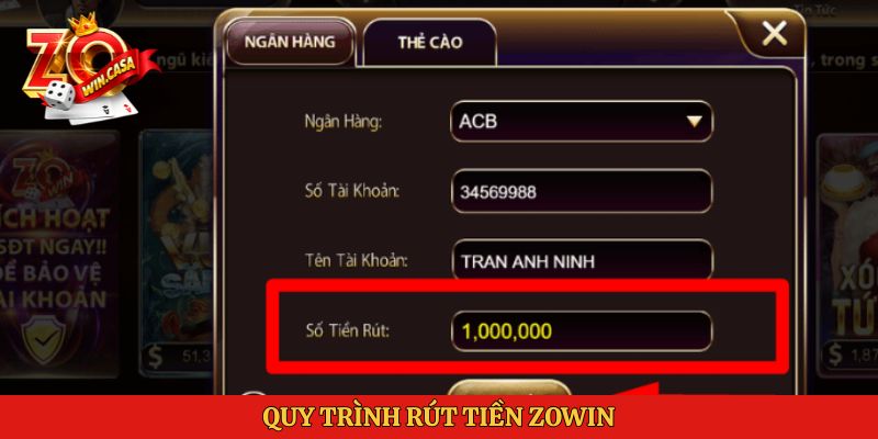Zowin 7 Quy trình rút tiền Zowin
