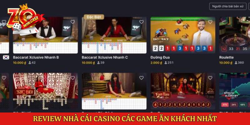 Review nhà cái casino các game ăn khách nhất